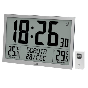 Digitálne rádiom riadené XL hodiny JVD RB9412.2, biele Digitálne rádiom riadené XL hodiny JVD RB9412.2, biele