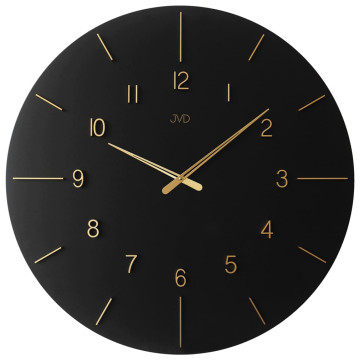 Nástenné hodiny JVD HC701.2 – XXL rozmer s čiernym drevom a zlatými detailmi (70 cm) Nástenné hodiny JVD HC701.2 – XXL rozmer s čiernym drevom a zlatými detailmi (70 cm)