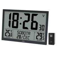 Digitálne rádiom riadené XL hodiny JVD RB9412.1, čierne 