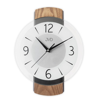 Drevené sklenené tiché hodiny JVD NS22018/78, 35cm