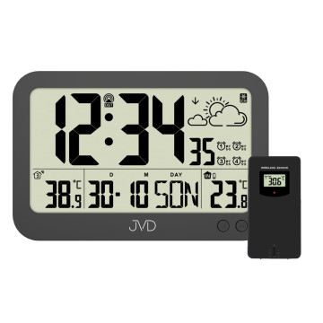 Digitálne rádiom riadené hodiny JVD RB3565.1, čierne 