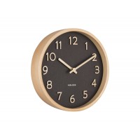 Drevené nástenné hodiny Karlsson KA5851, čierna 22cm