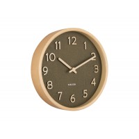 Drevené nástenné hodiny Karlsson KA5851MG, zelená 22cm  