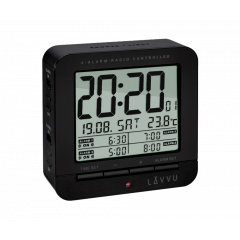 Digitálny budík riadený rádiovým signálom LAVVU LAR0011 black cube
