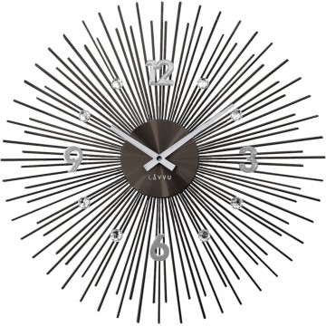 Nástenné hodiny Lavvu LCT1143 Crystal Lines antracitové, 49 cm