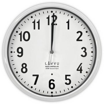 Presné biele rádiovo ovládané nástenné hodiny Lavvu LCR3021, 30cm