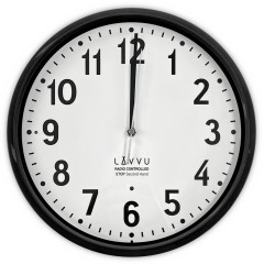 Presné čierne rádiovo ovládané nástenné hodiny Lavvu LCR3020, 30cm Presné čierne rádiovo ovládané nástenné hodiny Lavvu LCR3020, 30cm