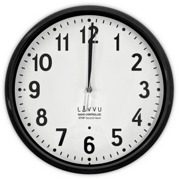 Presné čierne rádiovo ovládané nástenné hodiny Lavvu LCR3020, 30cm