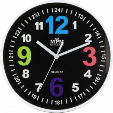 Nástenné hodiny MPM, 3686.90- čierna, 20cm Nástenné hodiny MPM, 3686.90- čierna, 20cm