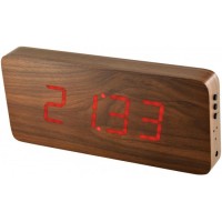 Digitálny LED budík/ hodiny MPM s dátumom a teplomerom 3672.50, red led, 25cm