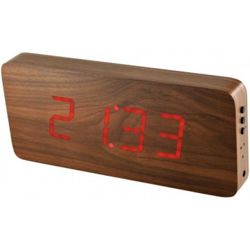 Digitálny LED budík/ hodiny MPM s dátumom a teplomerom 3672.50, red led, 25cm