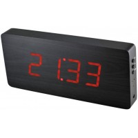 Digitálny LED budík/ hodiny MPM s dátumom a teplomerom 3672.90, red led, 25cm