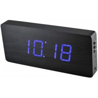 Digitálny LED budík/ hodiny MPM s dátumom a teplomerom 3672, blue led, 25cm
