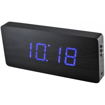 Digitálny LED budík/ hodiny MPM s dátumom a teplomerom 3672, blue led, 25cm
