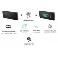 Digitálny LED budík/ hodiny MPM s dátumom a teplomerom 3672.50, green led, 25cm Digitálny LED budík/ hodiny MPM s dátumom a teplomerom 3672.50, green led, 25cm