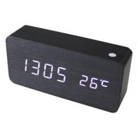 Digitálny LED budík s dátumom a teplomerom GoT6035 White Led, BLACK, 15cm