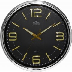 Nástenné hodiny MPM, 3170.71 - strieborná lesklá,  34cm