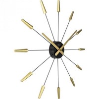 Dizajnové nástenné hodiny 2610go Nextime Plug Inn gold 60cm