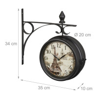 Staničné hodiny obojstranné Paris RD39584 čierna, 22cm