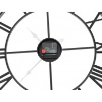 Retro nástenné hodiny, čierne, 48 cm