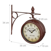 Staničné hodiny obojstranné RD39582 hneda, 22cm