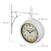 Staničné hodiny obojstranné RD39581 biela, 22cm