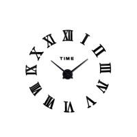 3D Nalepovacie hodiny DIY Clock Roma C2, čierne 90-130cm
