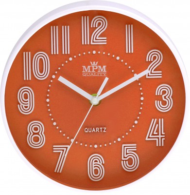 E-shop Detské nástenné hodiny MPM, 3228.60 - oranžová, 20cm