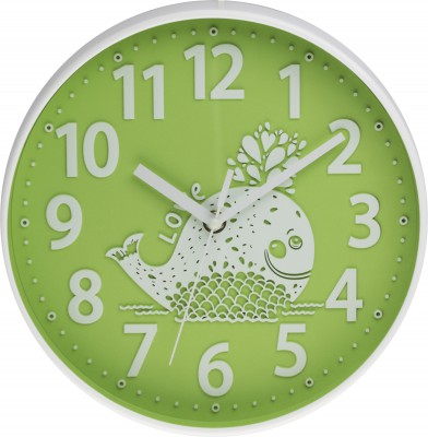E-shop Detské nástenné hodiny MPM, 3229.40 - zelená, 25cm