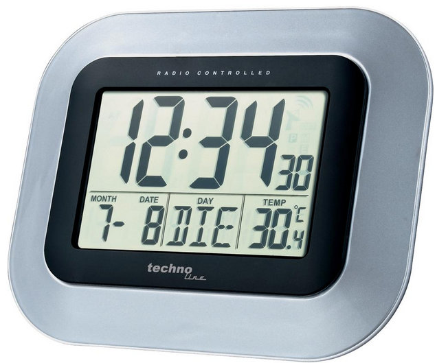 E-shop Digitálne nástenné DCF hodiny Techno Line WS 8005 23cm