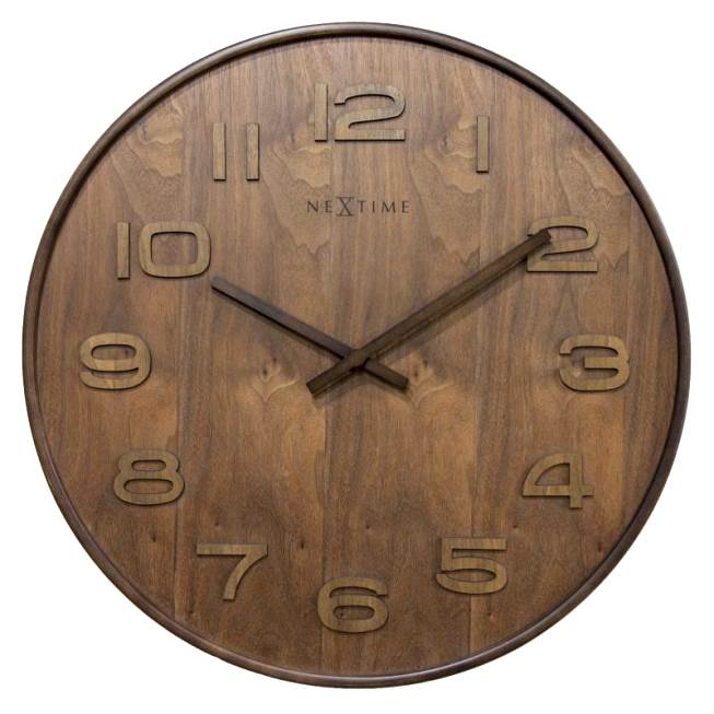 E-shop Dizajnové nástenné hodiny 3096br Nextime Wood Medium 35cm