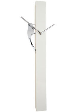 E-shop Kyvadlové nástenné hodiny 24595 Balvi Woodpecker white 65cm