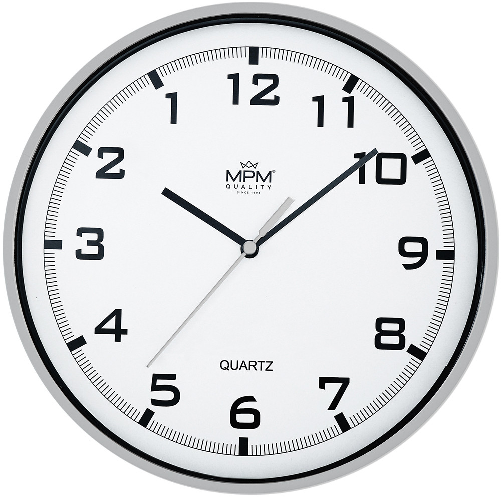 E-shop Dizajnové hodiny strieborné MPM E01.2478.70.A spätný chod
