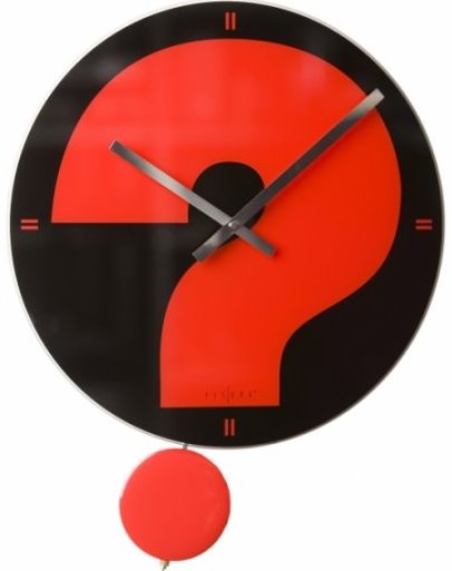 E-shop Nástenné hodiny Fisura Red question 43cm