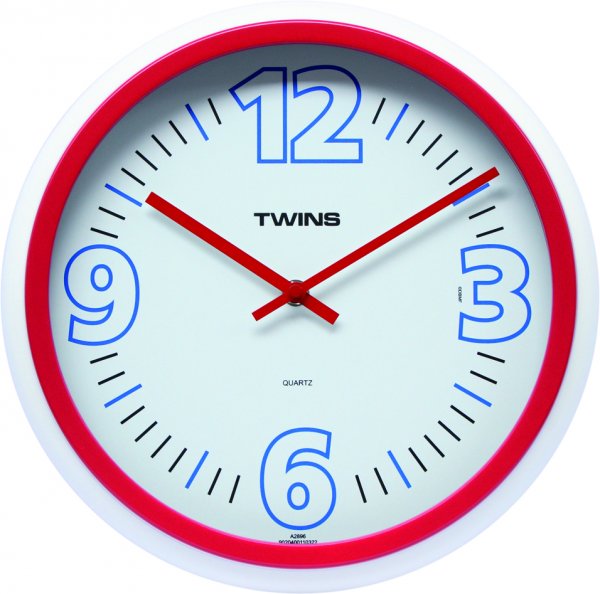 E-shop Nástenné hodiny Twins 2896 red 31cm