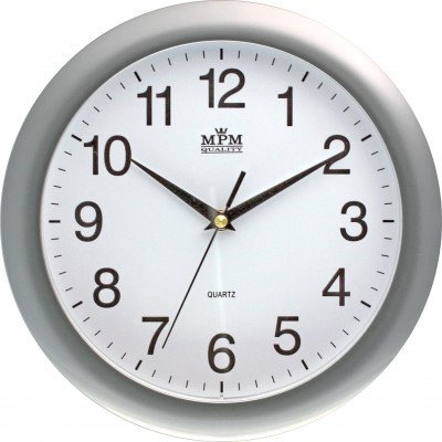 Nástenné hodiny MPM, 2452.70 strieborná,  28cm