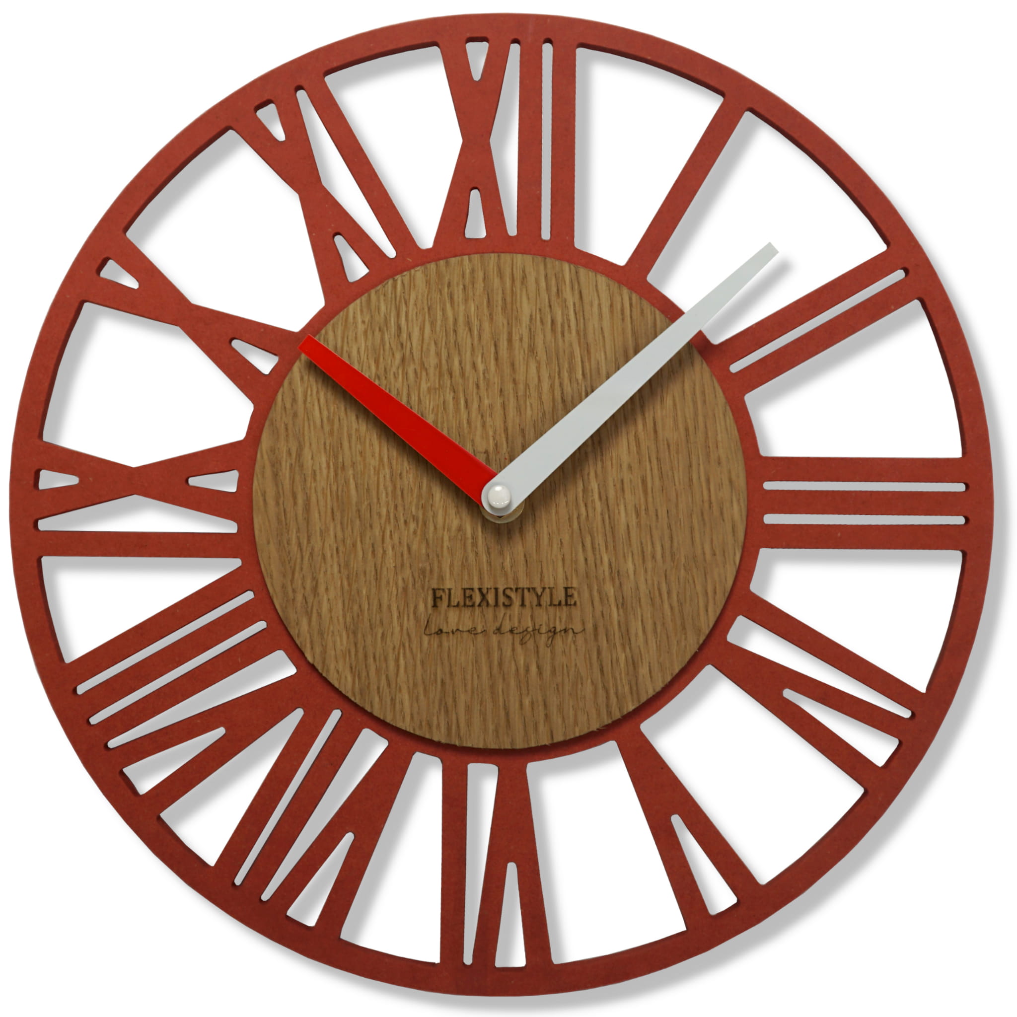 E-shop Nástenné hodiny Loft Piccolo rosso Flex z219_3d-32-x, 30 cm