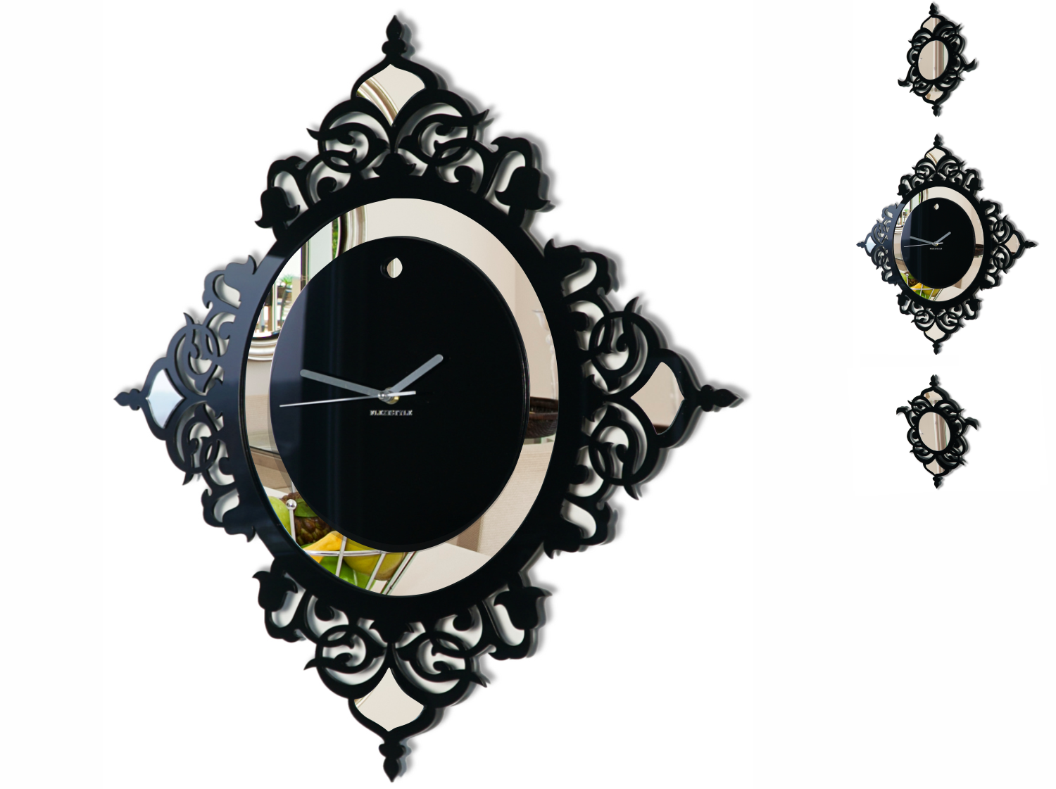 E-shop Nástenné akrylové hodiny Glamour Flex z82-1, 145 cm, čierne