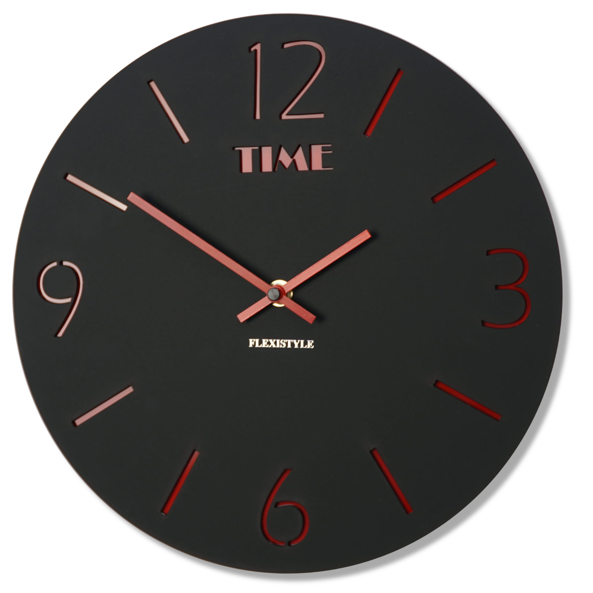 E-shop Nástenné akrylové hodiny Slim Flex z111b-1mat-3-x, 30 cm, čierne matné