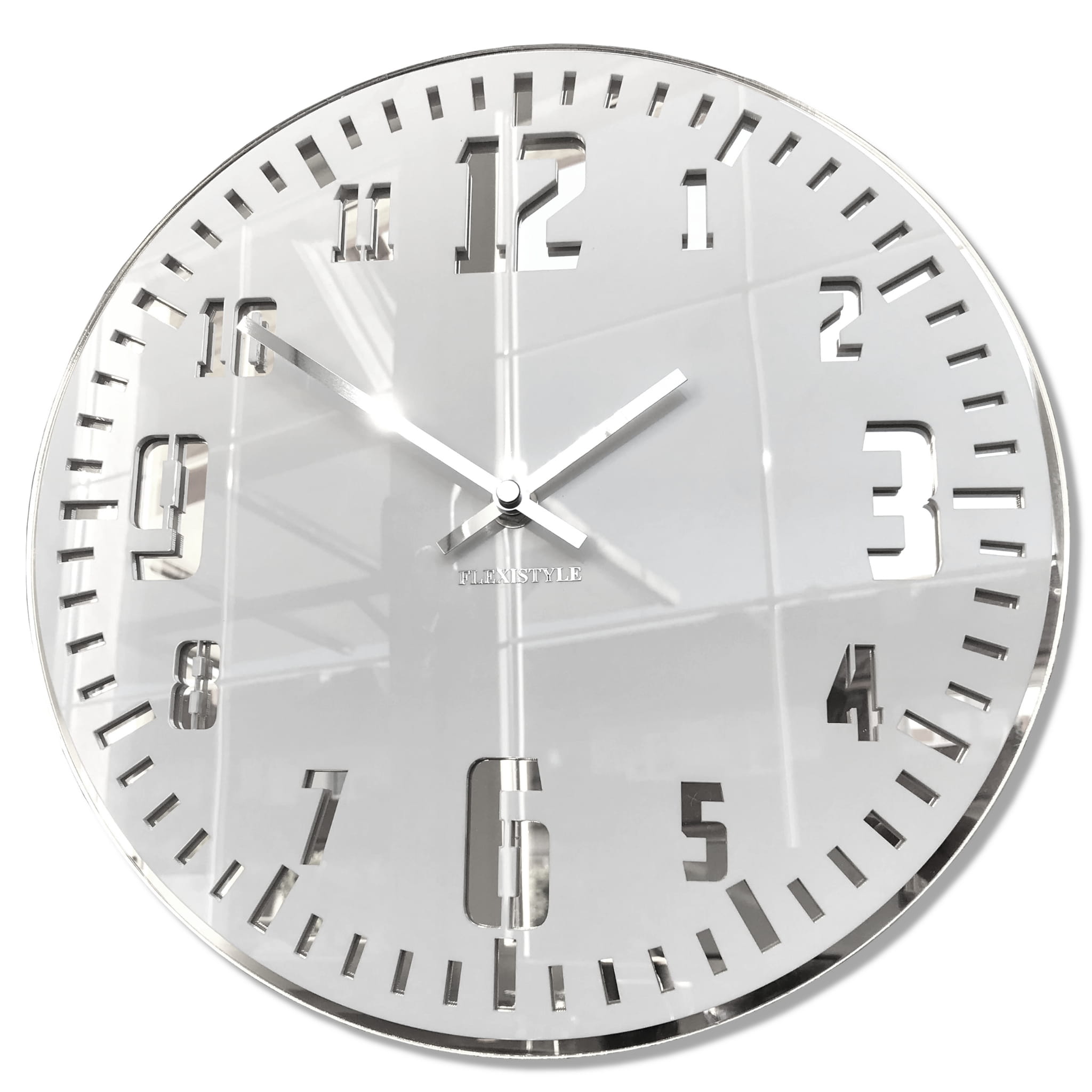 E-shop Nástenné akrylové hodiny Unique Flex z117-2-0-x, 30 cm, strieborné