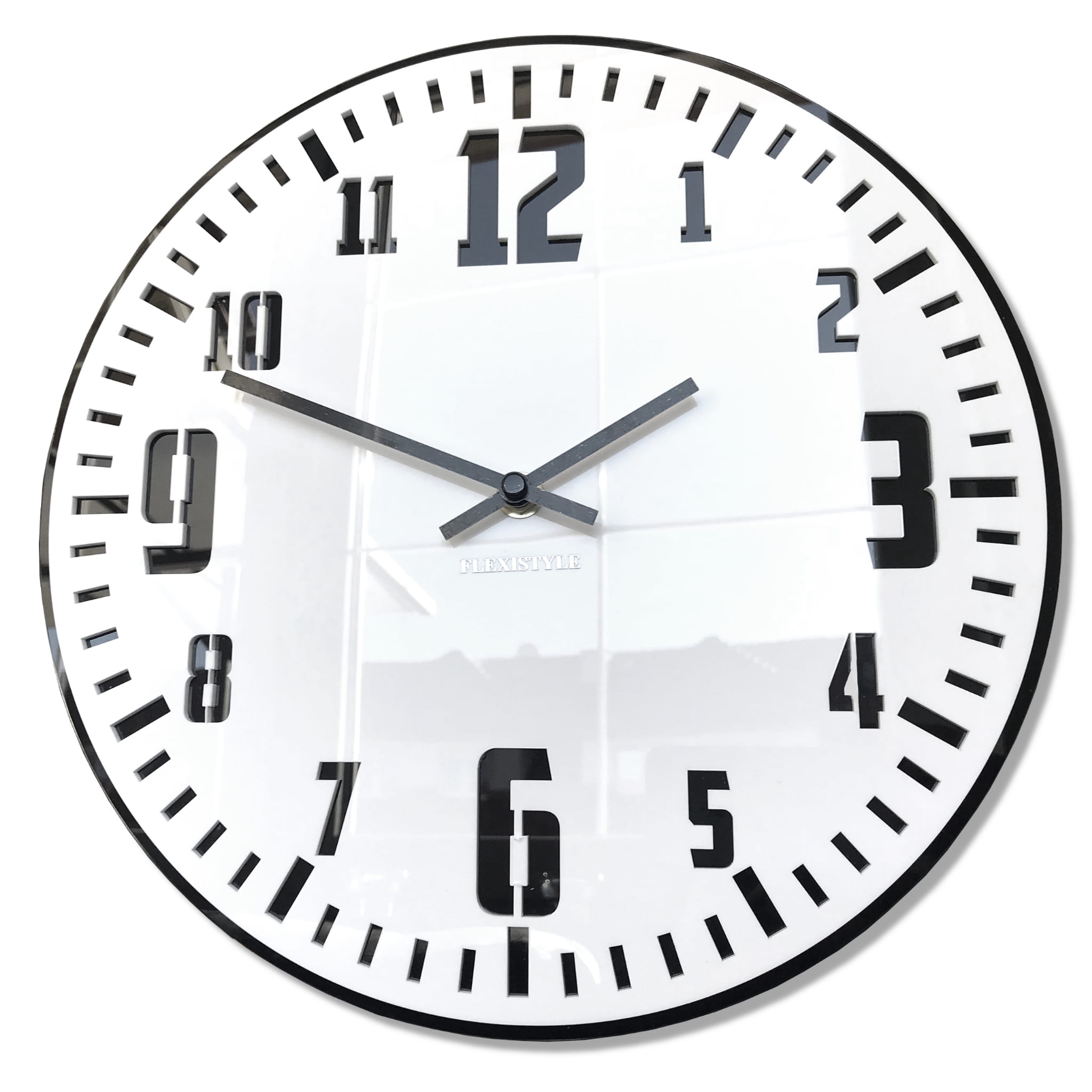 E-shop Nástenné akrylové hodiny Unique Flex z117-2-1-x, 30 cm, čiernobiele