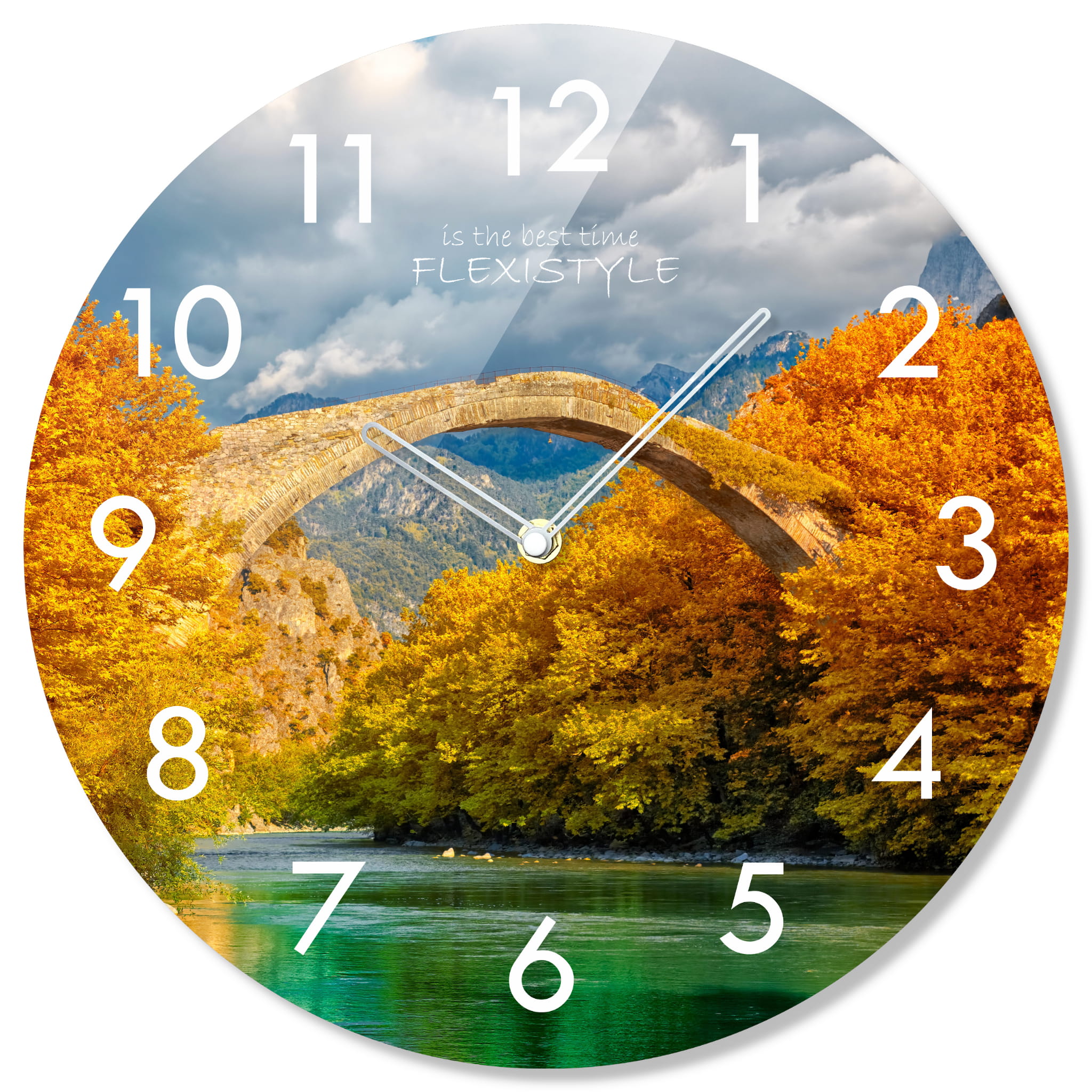 E-shop Nástenné sklenené hodiny Bridge Flex z67c s-2-x, 30 cm
