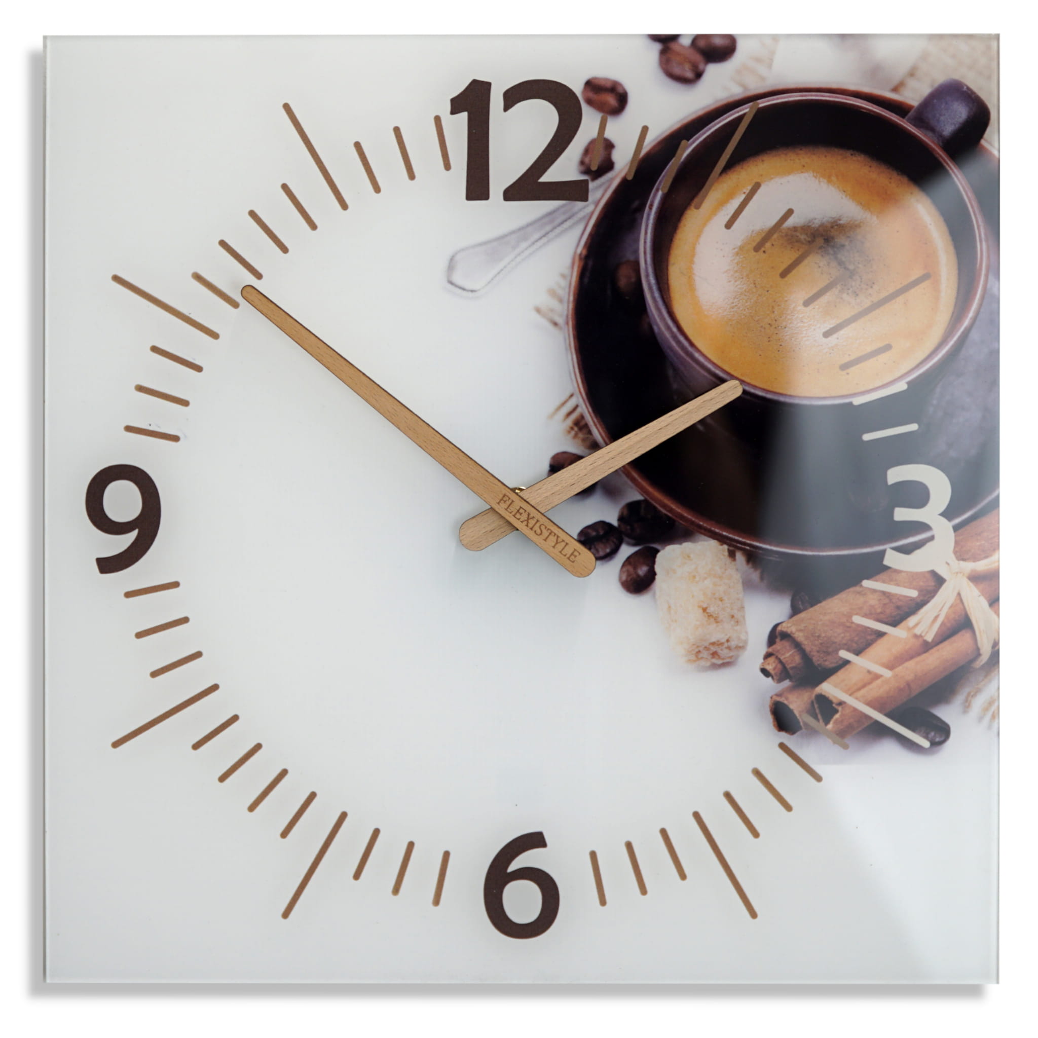 E-shop Nástenné sklenené hodiny Coffee Flex z51b s-d-x, 30 cm