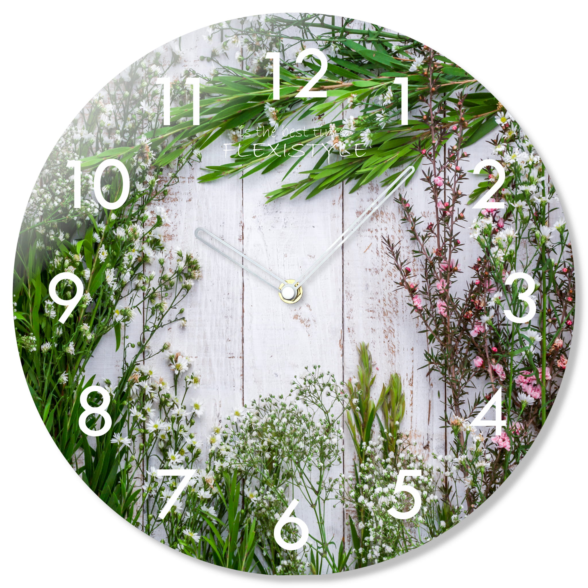 E-shop Nástenné sklenené hodiny Herbs Flex z67f s-2-x, 30 cm