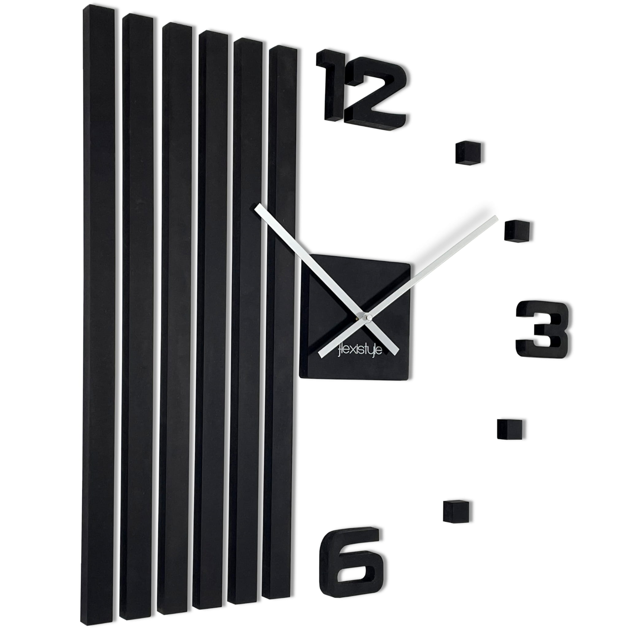 E-shop Čierne nástenné hodiny Lamele z230 60cm