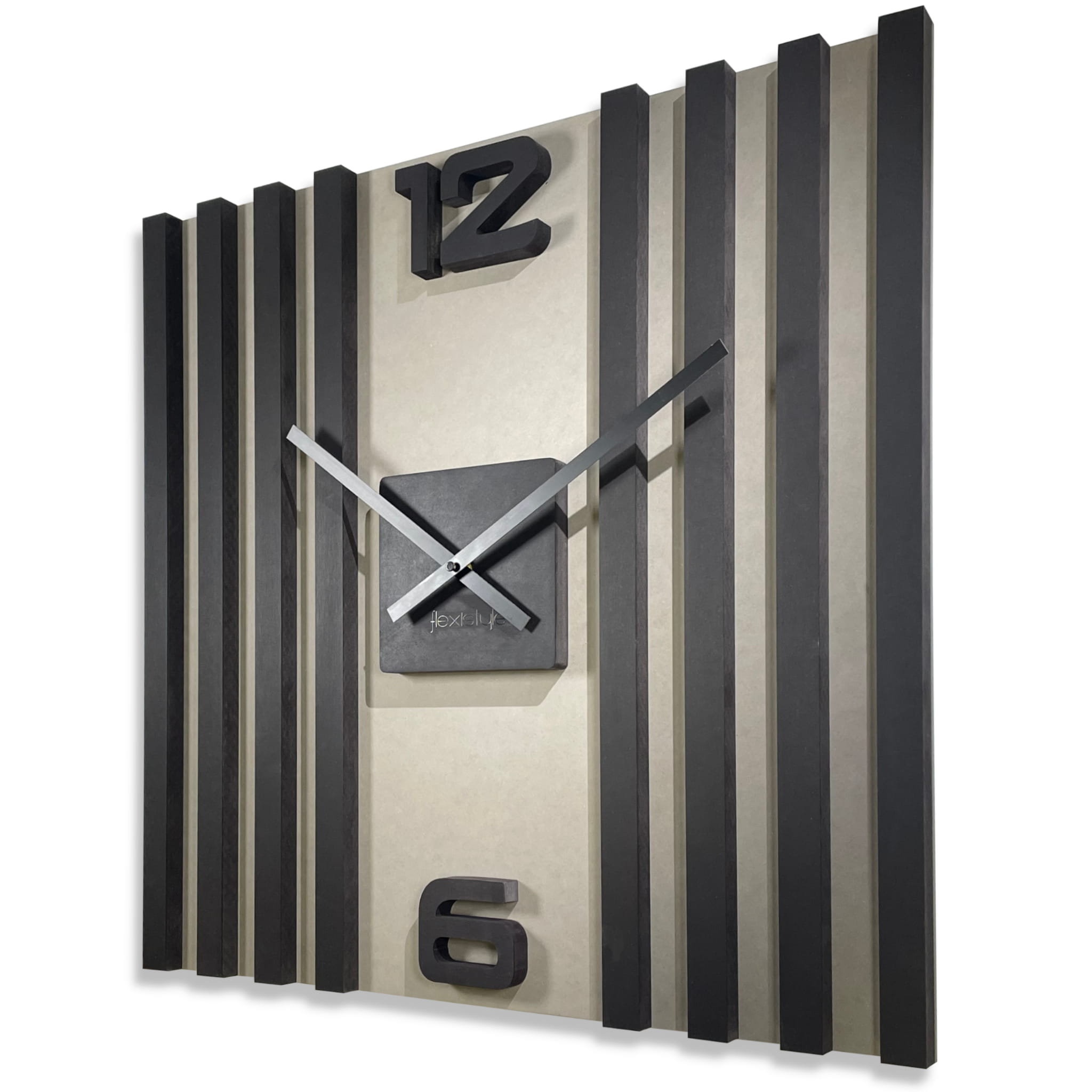 E-shop Nástenné hodiny Lamele 60cm FlexiStyle z233, čierna