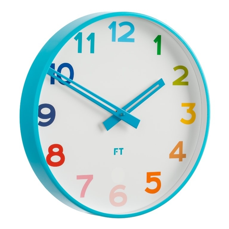 E-shop Detské nástenné hodiny Future Time FT5010BL Rainbow blue 30cm