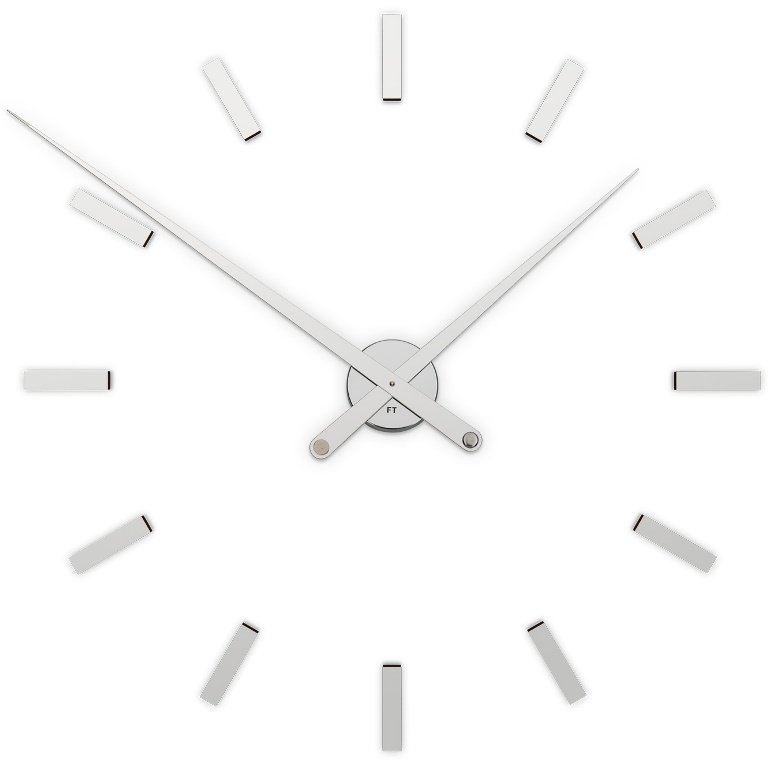 E-shop Dizajnové nalepovacie hodiny Future Time FT9100SI Modular chrome 85cm