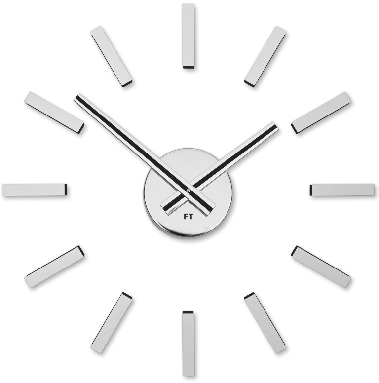 E-shop Dizajnové nalepovacie hodiny Future Time FT9400SI Modular chrome 40cm