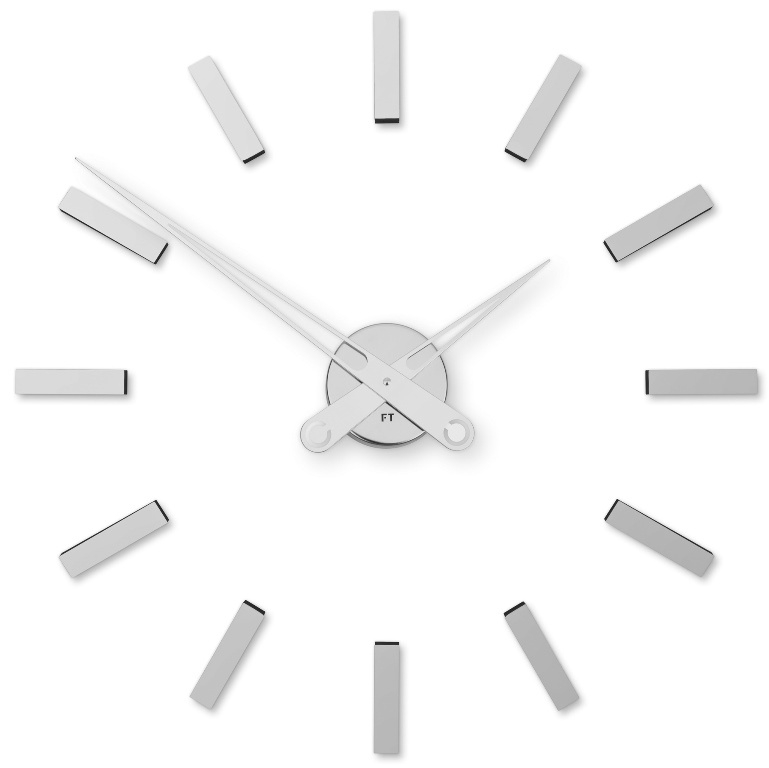 E-shop Dizajnové nalepovacie hodiny Future Time FT9600SI Modular chrome 60cm